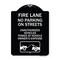 Signmission Fire Lanes No Parking on Streets Unauthorized Vehicles Towed at Owner Expense, A-DES-BW-1824-23987 A-DES-BW-1824-23987 - alternate 1